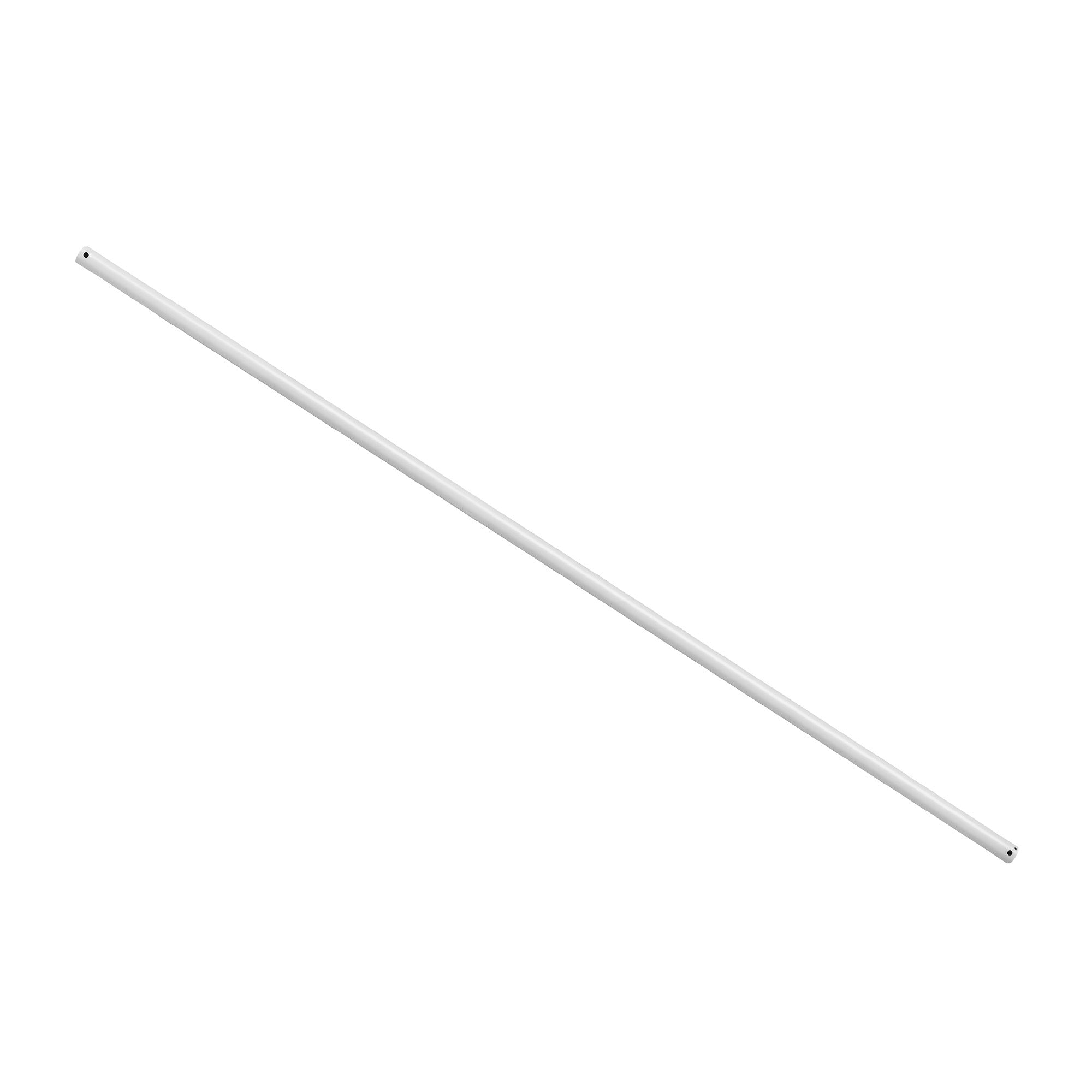 48-inch extended downrod in a modern white finish, designed for AC/DC motor ceiling fans to optimize airflow in large rooms with high ceilings.
