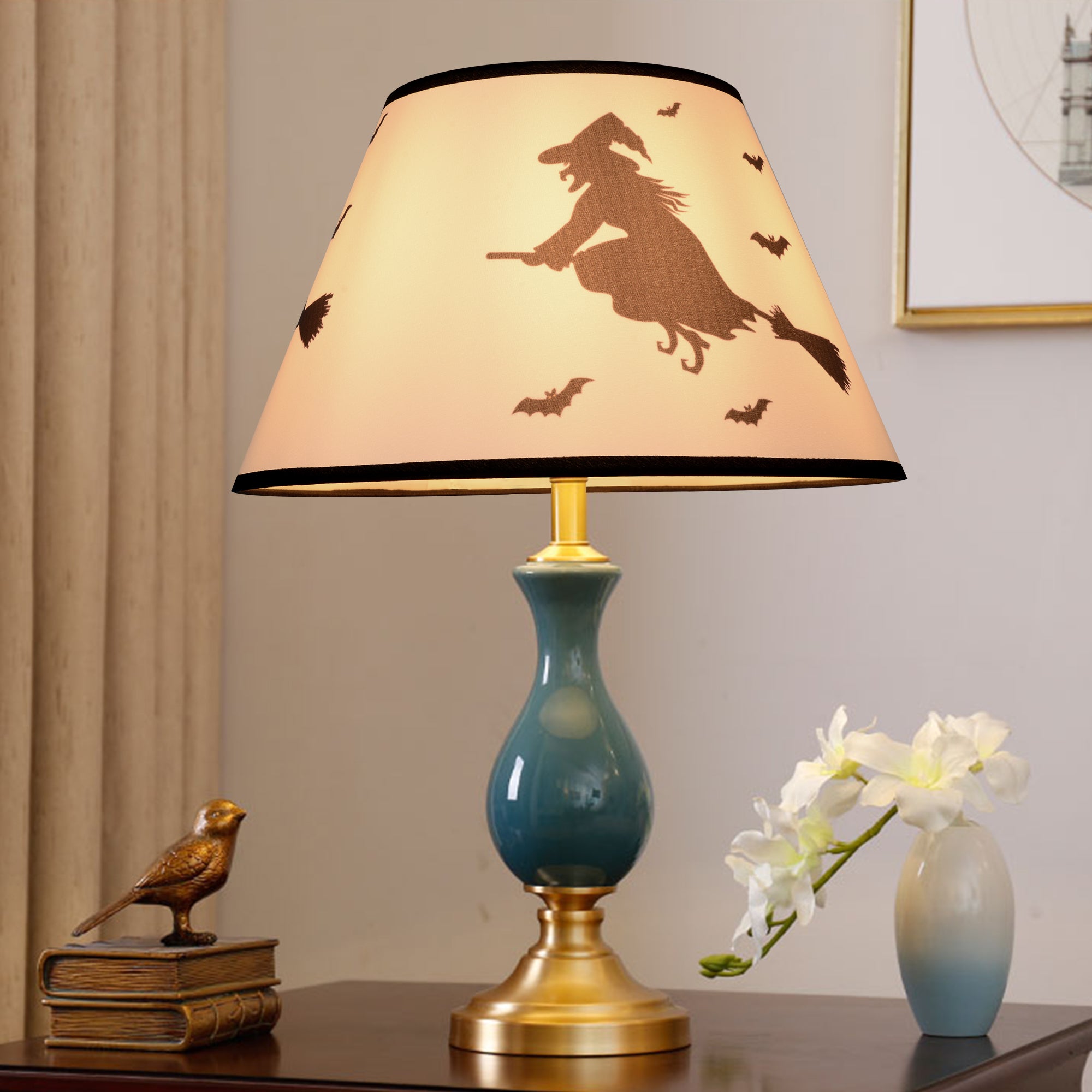 This Halloween themed fun, yet elegant Carro Home Collection Lamp Shade will refresh the look of your favorite lamp. You’ll be ready for Halloween in a snap! With its clean lines and stylish design, this Carro Home Collection Lamp Shade is perfect addition to your home décor. Beautiful fabric with satin finish helps to repel stain and dust. The sturdy and durable structure makes easy for you to store away without taking much of a space.