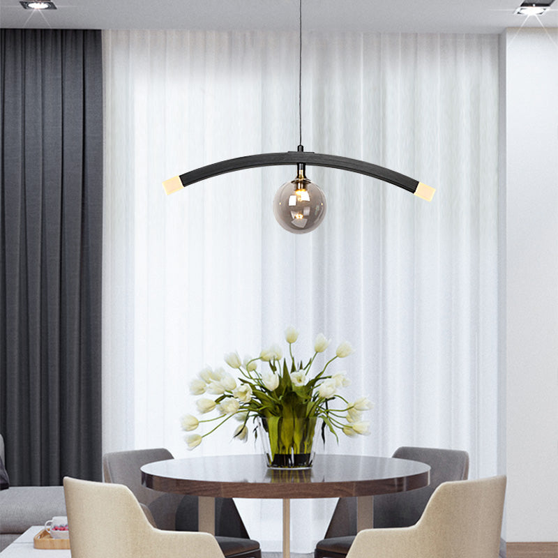 Smafan Smoky Gray Glass Shade Creative LED Pendant Light features beautiful smoky gray glass shade.Bring a touch of glamour to your space with this one-of-a-kind pendant.This one-light glass pendant light is a dramatic addition to any room,elevate your living area with the beautiful artistry of this pendant.Crafted with one smoky gray galss shade,it shows the art and the beauty of simpleness.Smoky gray glass gives people a sense of romance and mystery.