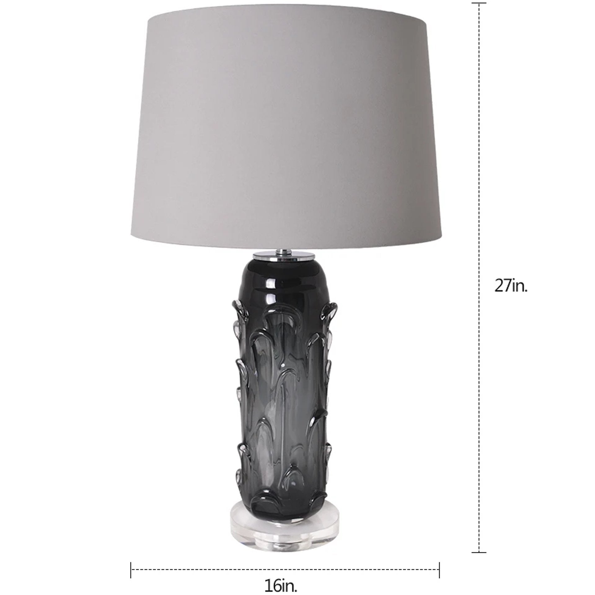 Carro Home Hyacinth Sculpted Translucent Glass Accent Table Lamp 27" - Smoke GrayChocolate Brown