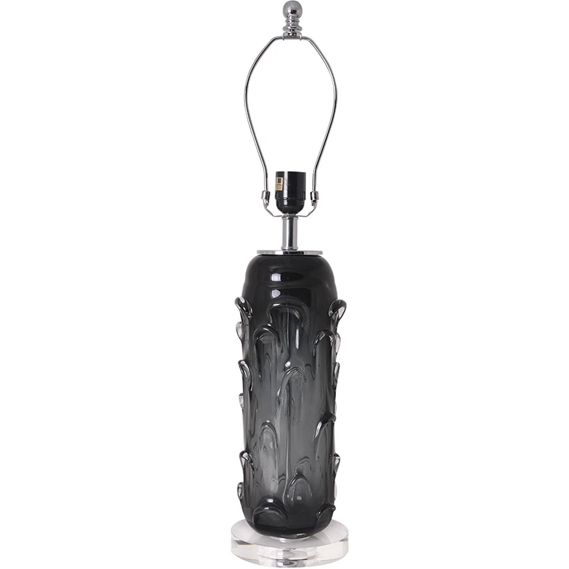 Carro Home Hyacinth Sculpted Translucent Glass Accent Table Lamp 27" - Smoke GrayChocolate Brown