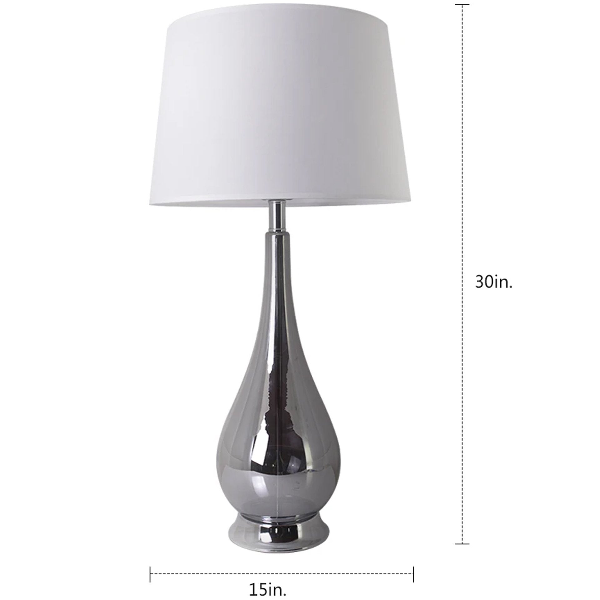 Tulip Big Translucent Ombre Glass Table Lamp 30" - Chrome Ombre/White (Set of 2)