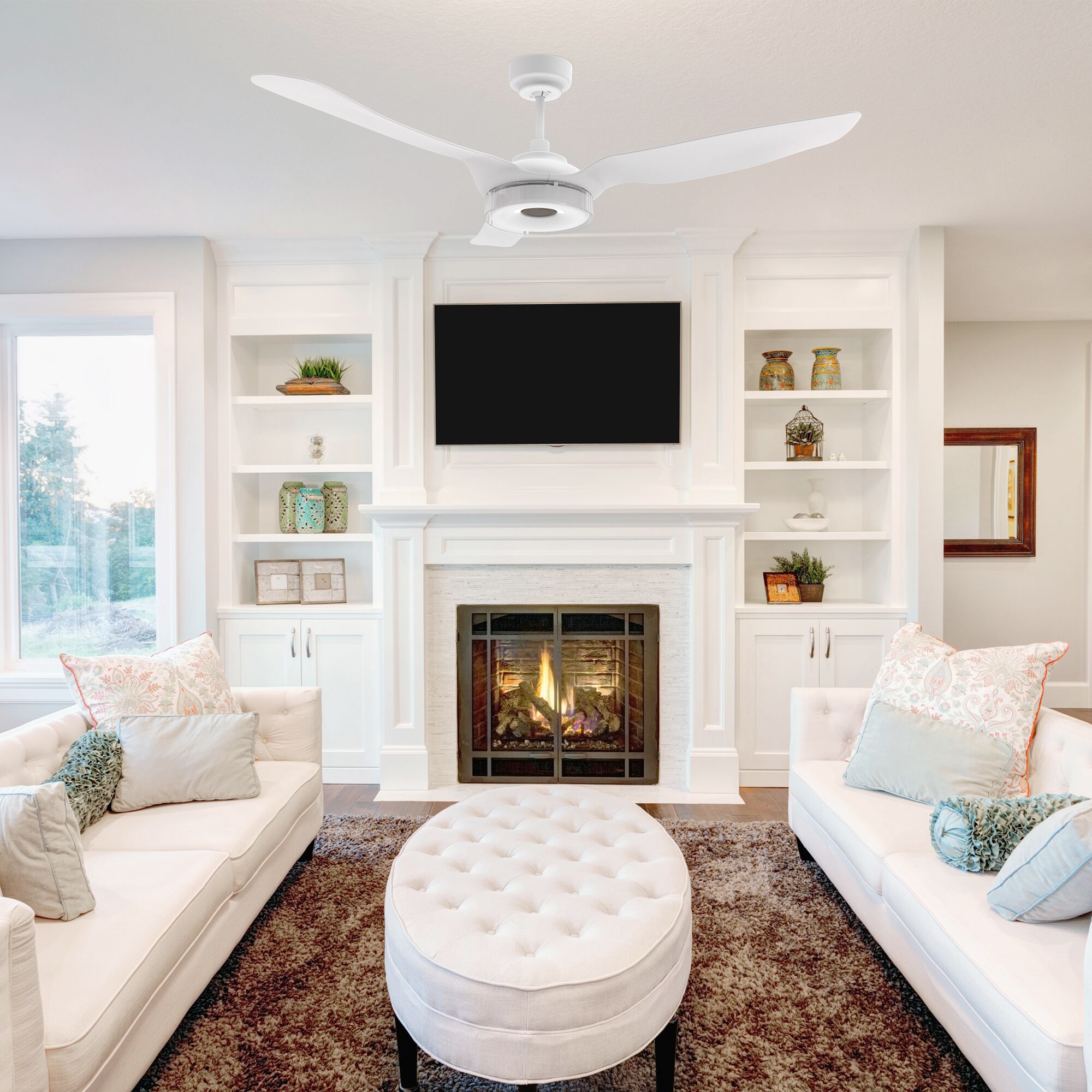 Icebreaker 60‘’ smart fan delivers high and energy-efficient airflow in a sleek design. With dimmable integrated LED, 10-speed whisper-quiet DC motor, available remote, phone app, and voice integration control, and airfoils in classic white or black or clear, Icebreaker helps you enjoy your better life.