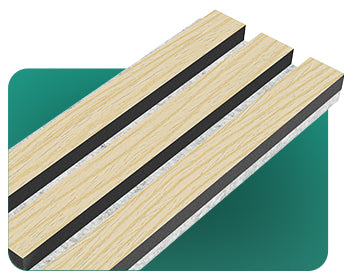Luxury American Oak Acoustic Slat Wood Wall Panels with Gray Felt