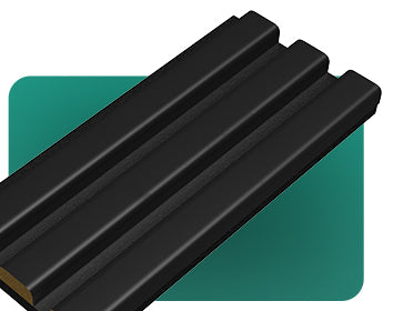 Modern Black Color Matte Acoustic Slat Wall Panels with Black Felt