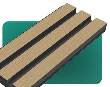 Natural Veneered Oak Acoustic Slat Wood Wall Panels with Black Felt