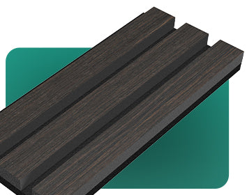 Luxury Smoked Oak Acoustic Slat Wood Wall Panels with Black Felt