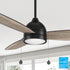 Carro Tesoro 52 inch Pull-Chain Ceiling Fan with downrod mounted, designed with wooden exterior, elegant plywood blades, and a charming LED light cover. 