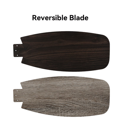 44 inch ceiling fan with two-sided design dark plywood blades..