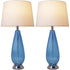 Carro Home Magnolia Translucent Glass Table Lamp 28" - Sky Blue/Ivory White (Set of 2)