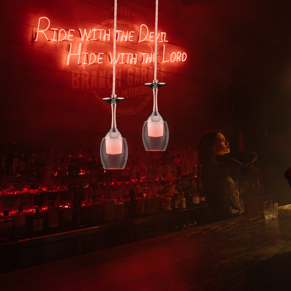 It brings fun light that can be used in every occasion. The pendant light features Wi-Fi apps, Siri Shortcut and Voice control technology (compatible with Amazon Alexa and Google Home Assistant) to set the pendant light dimmable and RGB multicolor. This pendant light can satisfy not only the various color lighting effect settings, but also the more dim color variations that slowly change. The light colors are vivid and bright and dimmable. 
